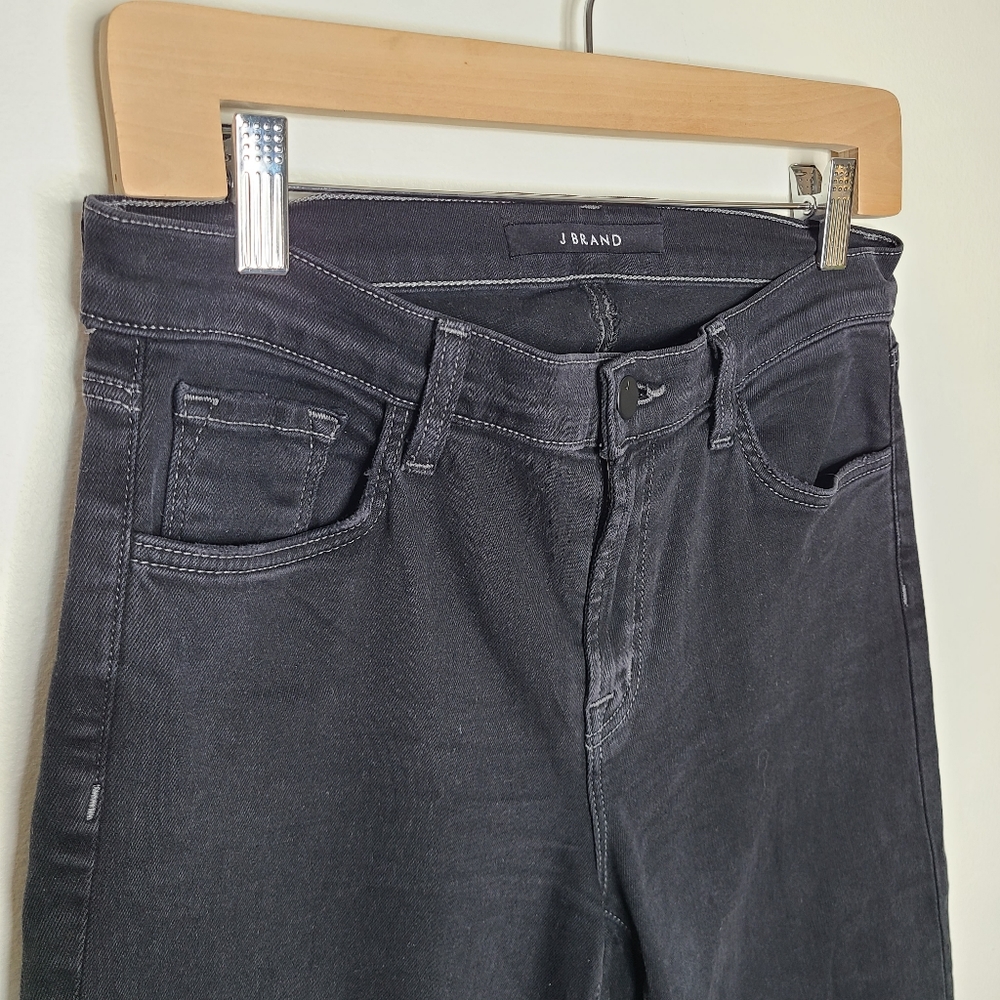 J Brand Belena Hendrix Reign Black Denim Jeans Lace Inset Demi Bootcut 28 - Picture 3 of 7